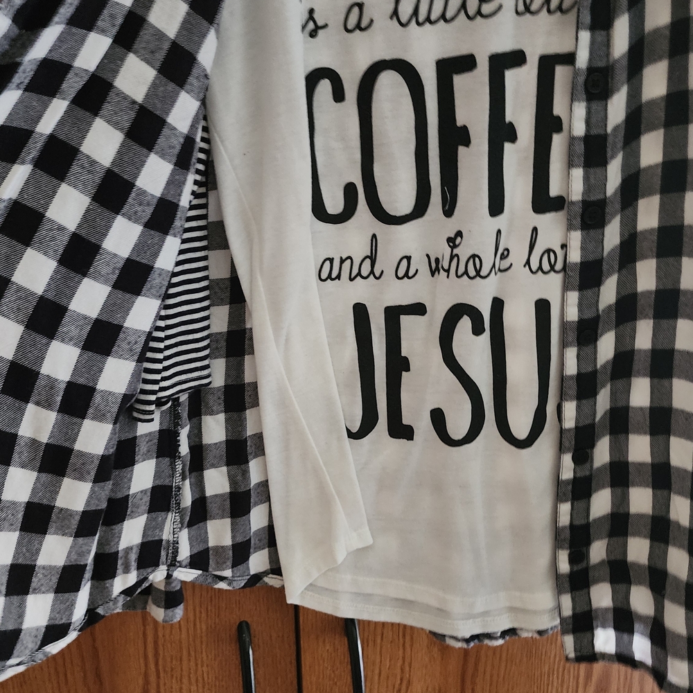 Miami Black and White Plaid Button Down Shirt
